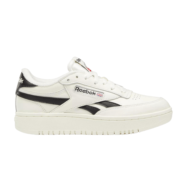 Reebok Wmns Club C Double 'Chalk Black' — Chalk/Core Black/Chalk