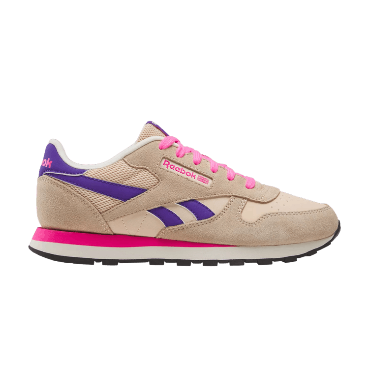Reebok Classic Leather Big Kid 'Tapioca Atomic Pink' — Tapioca/Atomic Pink/Solar Purple