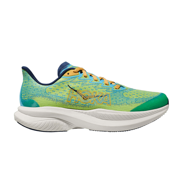 HOKA Mach 6 Kids 'Lettuce Bellwether Blue' — Lettuce/Bellwether Blue