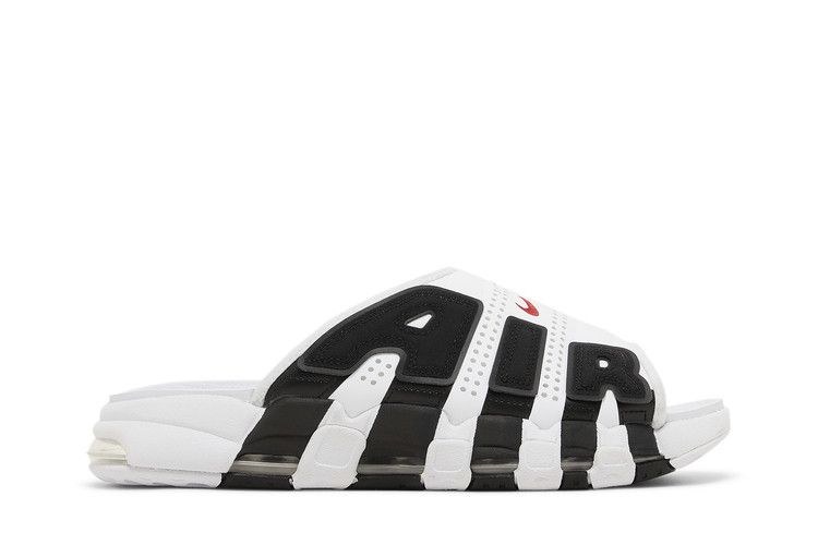 Nike Air More Uptempo Slide 'White Black Red' — White/Black/Varsity Red