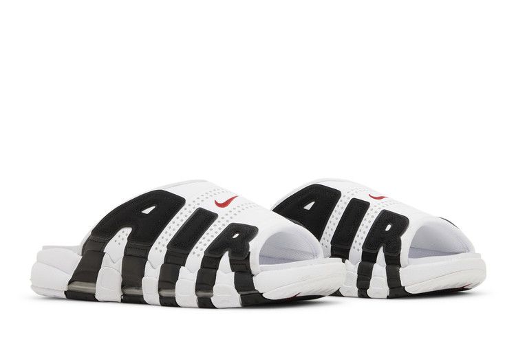 Nike Air More Uptempo Slide 'White Black Red' — White/Black/Varsity Red
