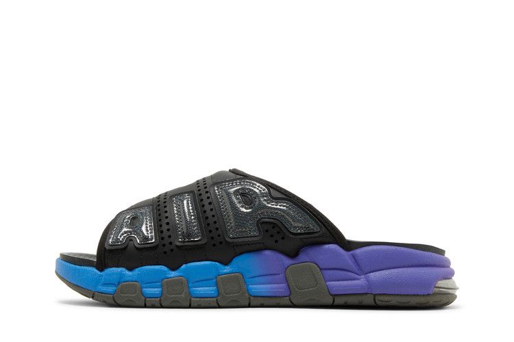 Nike Air More Uptempo Slide 'Black Blue Purple Gradient'