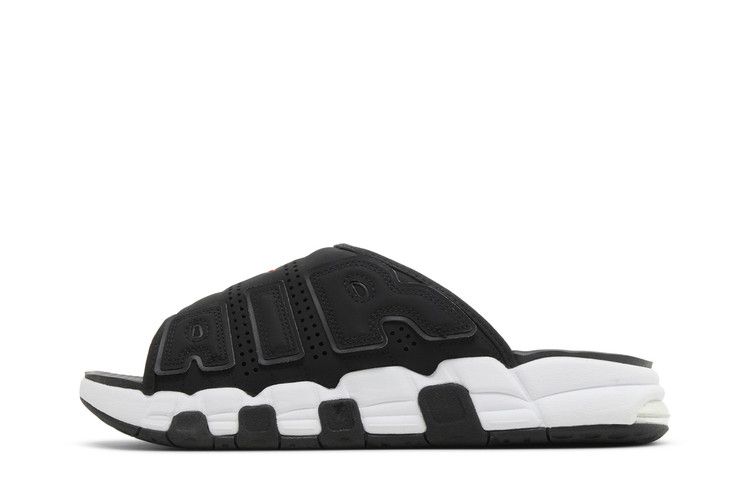 Nike Air More Uptempo Slide 'Black White Red' — Black/Black/Clear/White
