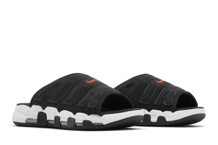 Nike Air More Uptempo Slide 'Black White Red' — Black/Black/Clear/White