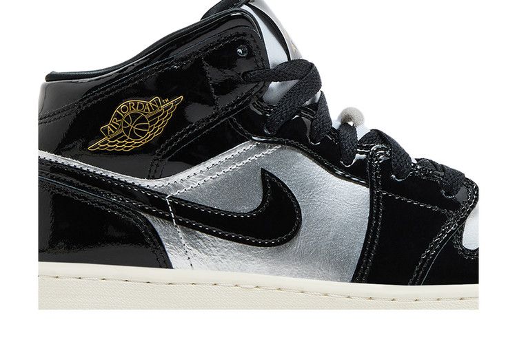Air Jordan 1 Mid SE GS 'Black Metallic Silver'