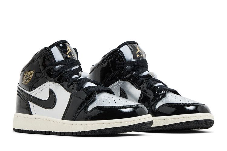 Air Jordan 1 Mid SE GS 'Black Metallic Silver'