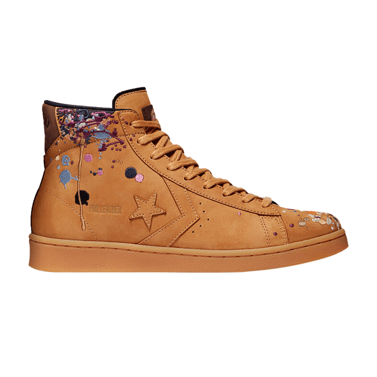 Bandulu x Converse Pro Leather High 'Paint Splatter - Flux' — Flux/Gum Light Honey/Brown