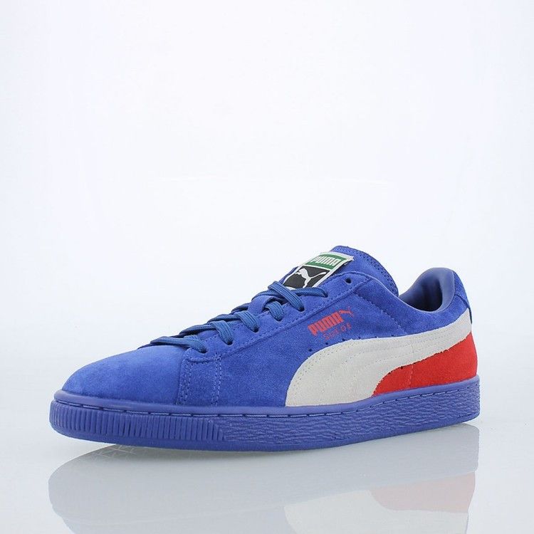 Puma Suede Classic+ 'Blocked' — Limoges/White/High Risk Red