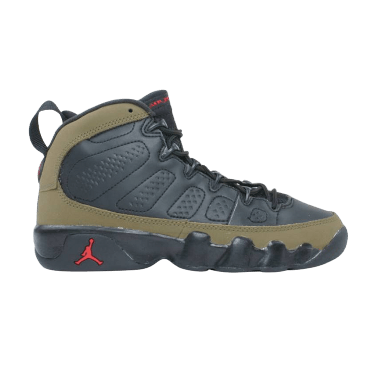 Air Jordan 9 Retro GS — Black/Light Olive-True Red