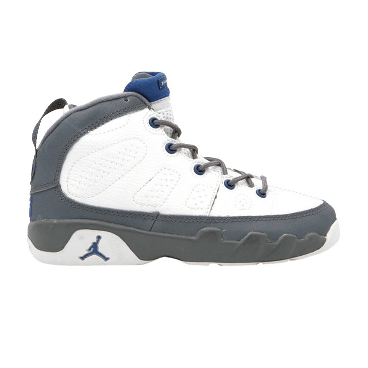 Air Jordan 9 Retro Ps — White/French Blue-Flint Grey