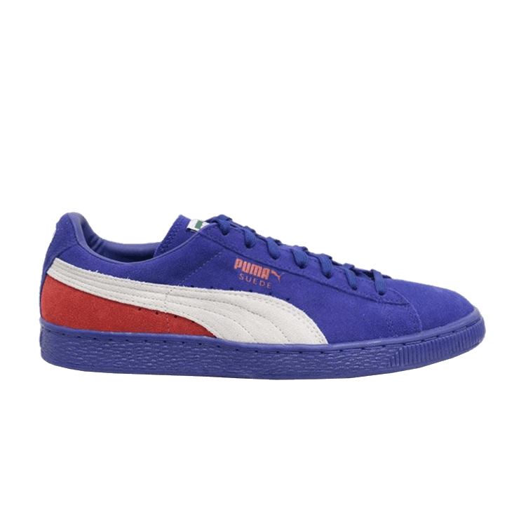 Puma Suede Classic+ 'Blocked' — Limoges/White/High Risk Red