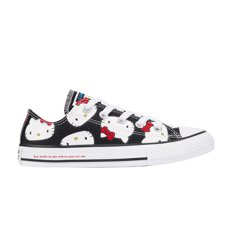 Hello Kitty x Converse Chuck Taylor All Star Canvas Low GS 'Black' — Black/Prism Pink/White