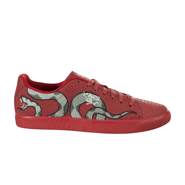 Puma Clyde 'Snake Embroidery' — Red/Gold
