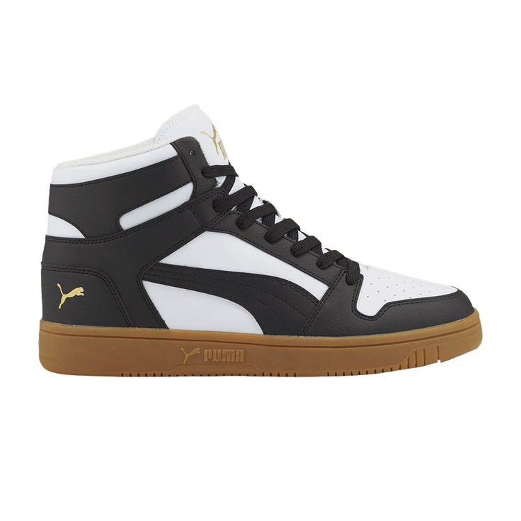 Puma Rebound LayUp 'White Black Gum' — White/Black/Team Gold