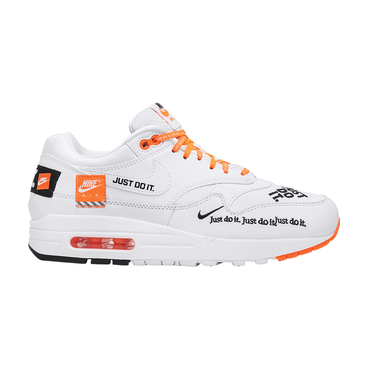 Nike Wmns Air Max 1 LX 'Just Do It' — White/Black/Total Orange