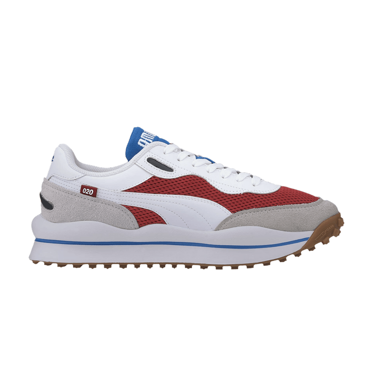 Puma Style Rider Warm Texture 'White Red Dahlia' — White/Red Dahlia