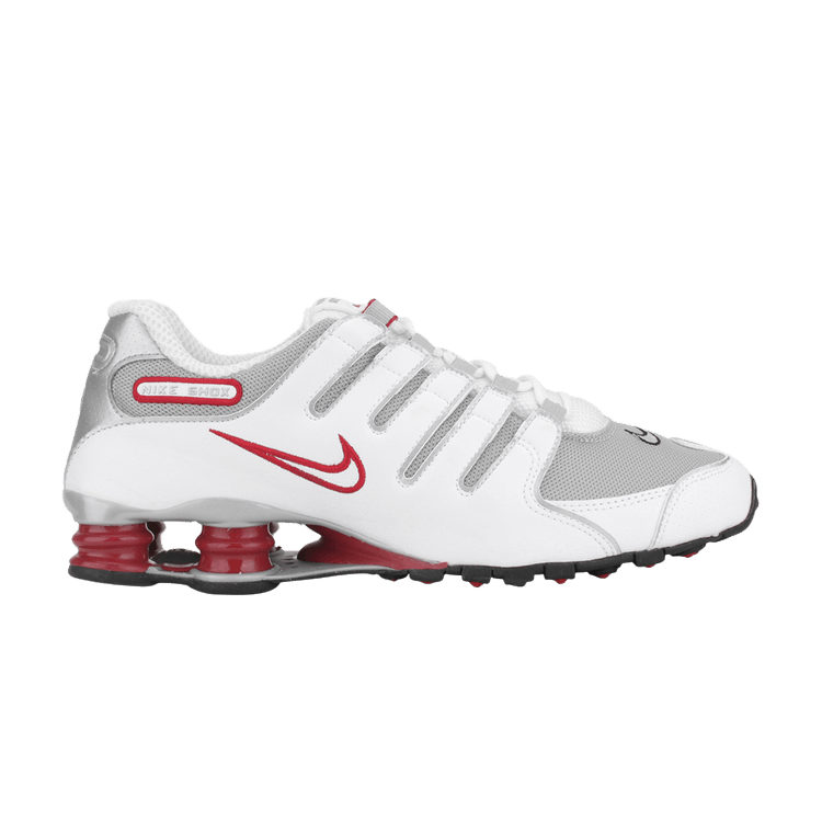 Nike Shox NZ — White/University Red-Black-Metallic Silver