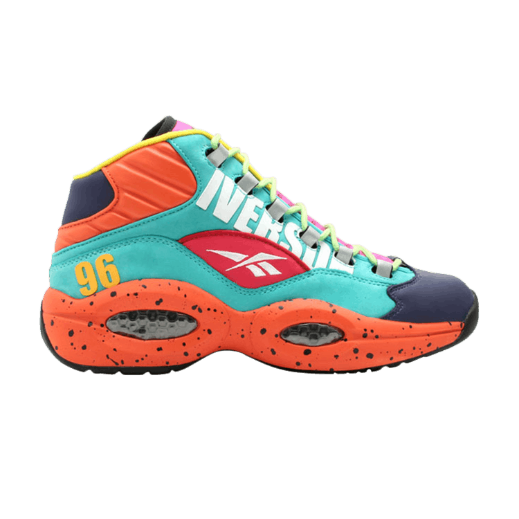 Reebok Question Mid-Undefeated 'Undefeated' — White/Teal/Chile Red/Gold Yellow