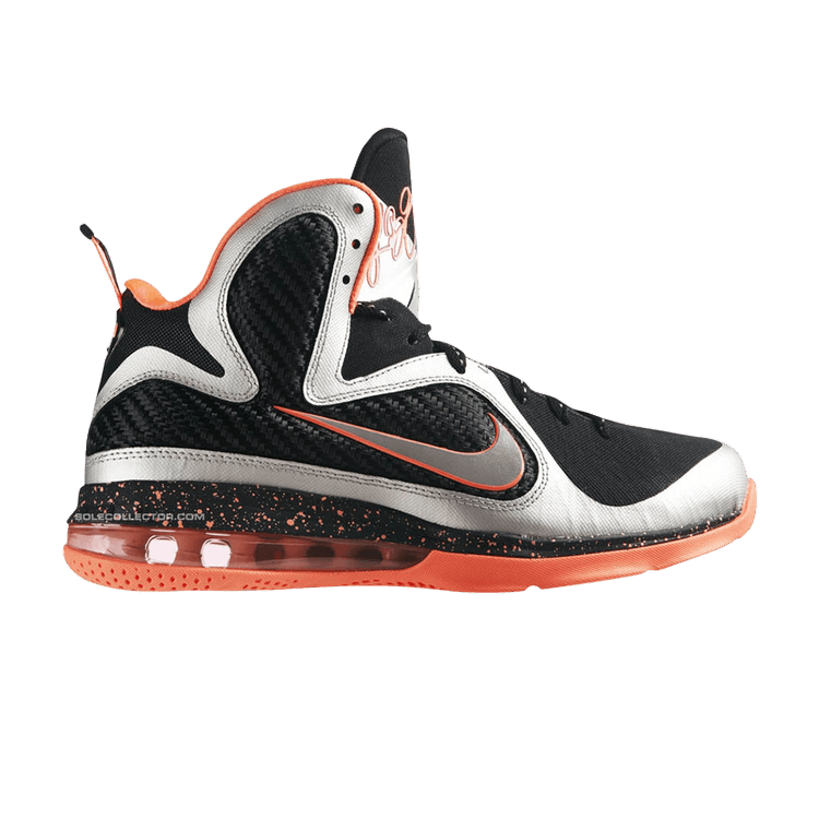Nike LeBron 9 'Bright Mango' — Mtlc Slvr/Mtllc Slvr-Brght Mn
