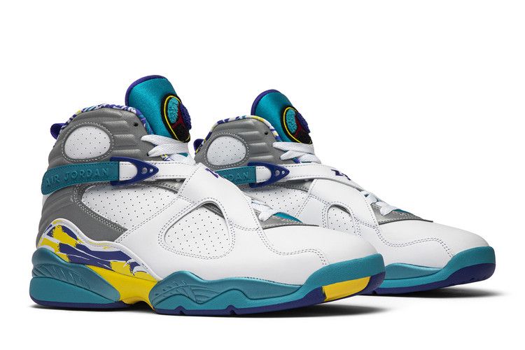 Wmns Air Jordan 8 Retro 'White Aqua' — White/Varsity Red-Bright Concord