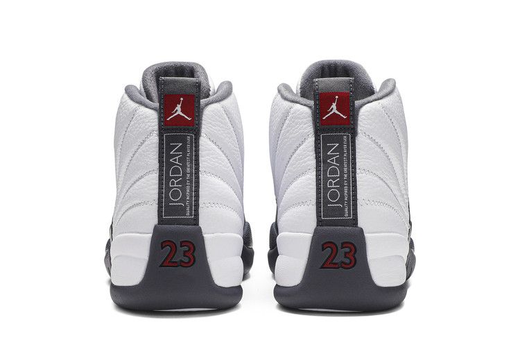 Air Jordan 12 Retro 'Dark Grey' — White/Dark Grey/Gym Red