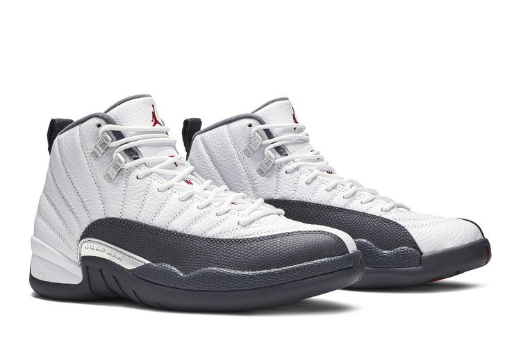 Air Jordan 12 Retro 'Dark Grey' — White/Dark Grey/Gym Red