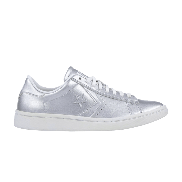 Converse Wmns Pro Leather Low 'Silver' — Silver/White/White