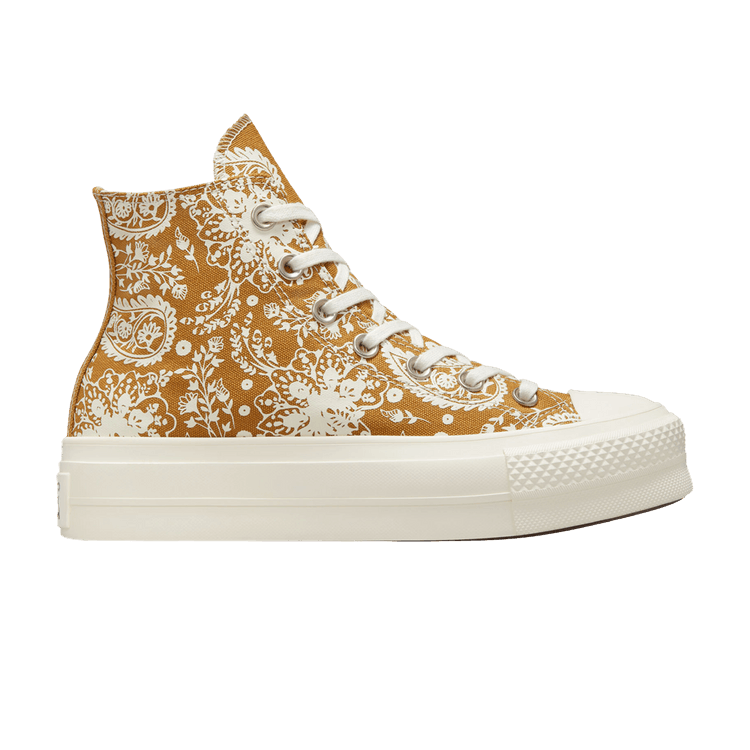Converse Wmns Chuck Taylor All Star Platform High 'Fall Florals - Wheat' — Wheat/Egret/Black