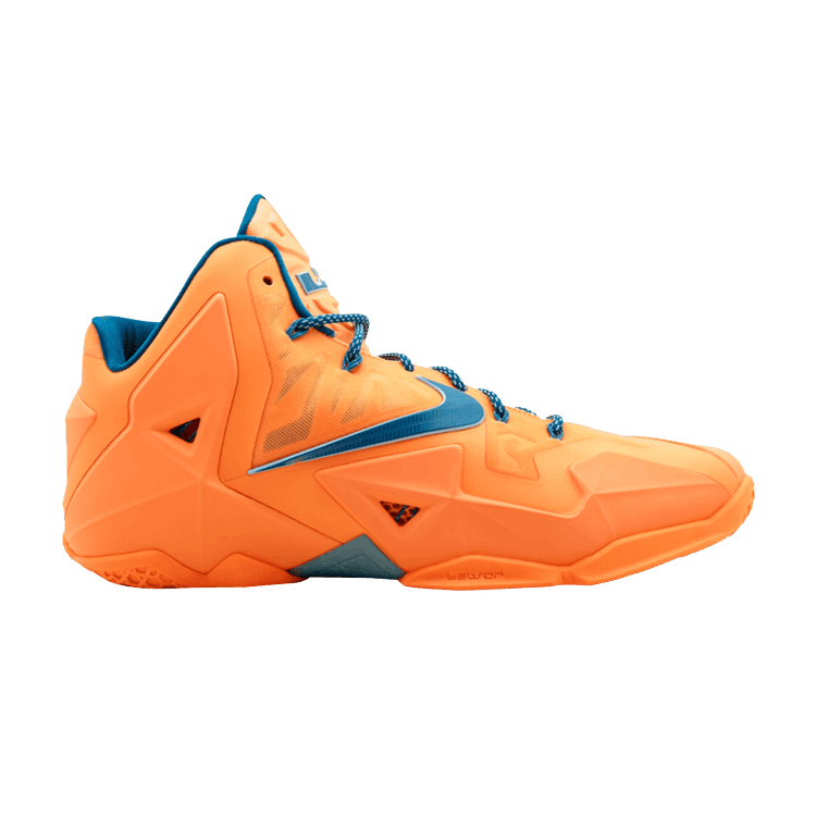 Nike LeBron 11 'Atomic Orange' — Atomic Orange/Green Abyss-Glacier Ice