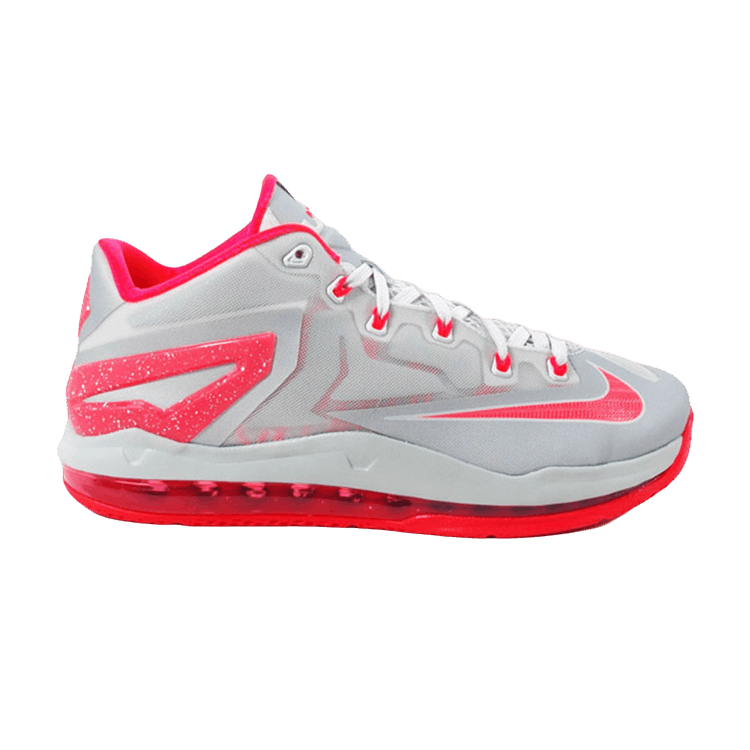 Nike LeBron 11 Low 'Base Grey Laser Crimson' — Light Base Grey/Laser Crimson-Base Grey
