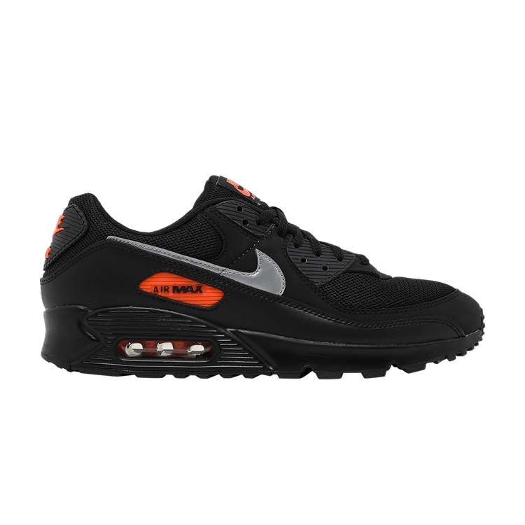Nike Air Max 90 'Black Total Orange' — Black/Total Orange/Reflect Silver