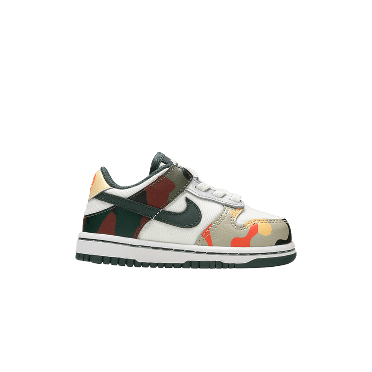 Nike Dunk Low SE TD 'Sail Multi-Camo' — Sail/Vintage Green/Total Orange/White