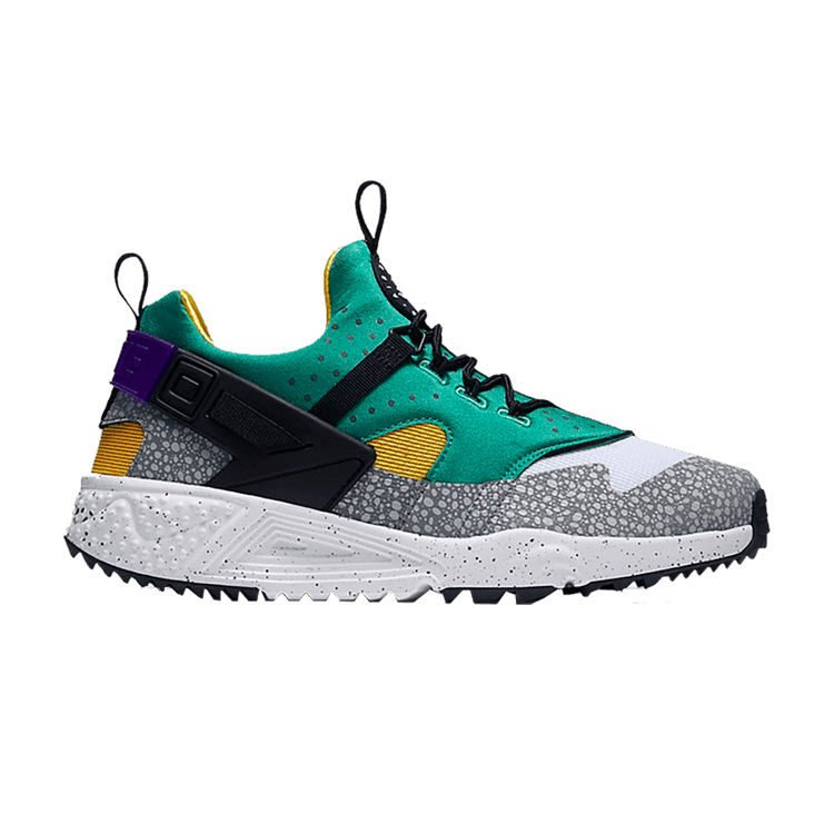 Nike Air Huarache Utility 'Safari' — White/Black-Emerald Green-Raisin