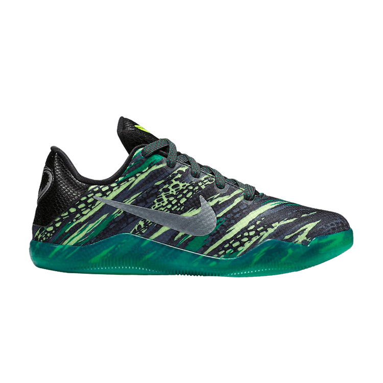 Nike Kobe 11 GS 'Green Snake' — Anthracite/Metallic Silver-Black-Lucid Green