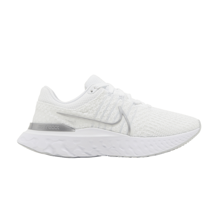 Nike Wmns React Infinity Run Flyknit 3 'White Metallic Silver'