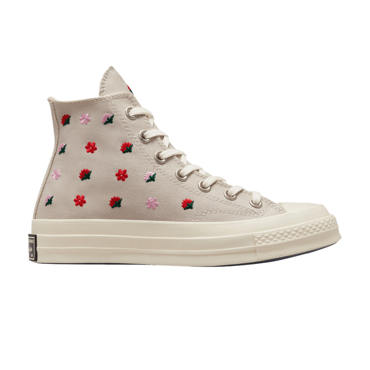 Converse Wmns Chuck 70 High 'Floral Embroidery' — Desert Sand/Egret
