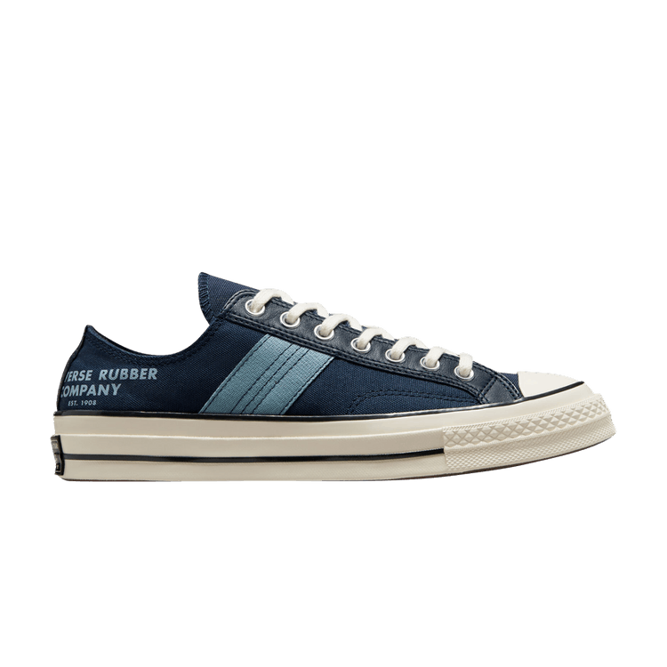 Chuck 70 Leather Overlay Low 'Converse Rubber Company' — Navy/Egret/Obsidian