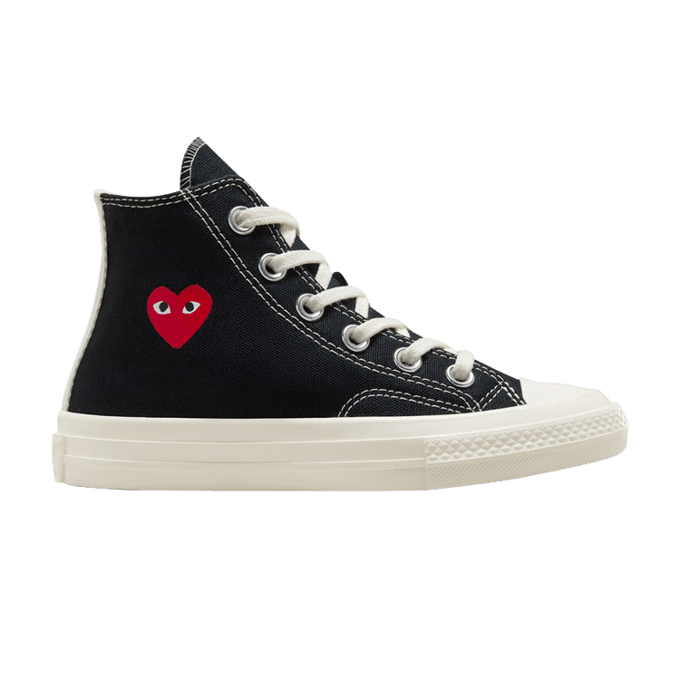 Comme des Garçons PLAY x Converse Chuck 70 High PS 'Single Heart - Black' — Black/Egret/Red