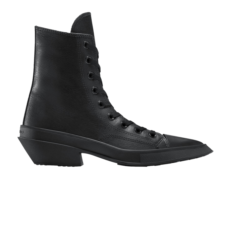 Converse Wmns Chuck 70 De Luxe Pointed Leather High 'Triple Black' — Black/Black/Black