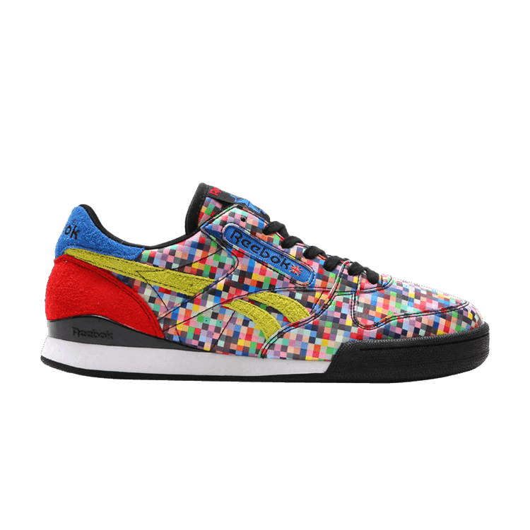 Atmos x Reebok Phase 1 Pro 'Neon Digi' — Black/Scarlet/Cobalt