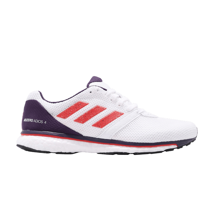 Adidas Wmns Adizero Adios 4 W 'Shock Red' — Cloud White/Shock Red/Legend Purple