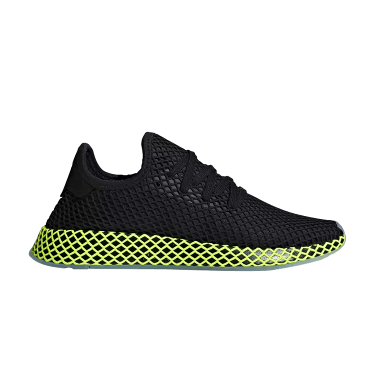Adidas Deerupt 'Black Neon' — Core Black/Core Black/Ash Blue