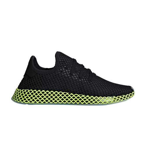 Adidas Deerupt 'Black Neon' — Core Black/Core Black/Ash Blue