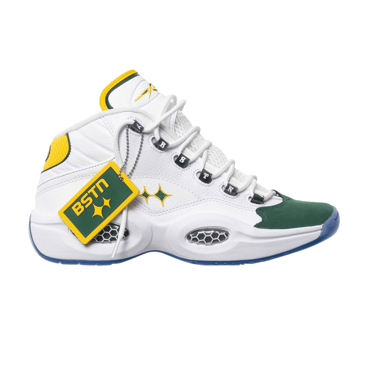 BSTN x Reebok Question Mid 'Bethel High' — Footwear White/Dark Green/Always Yellow