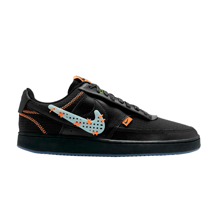 Nike Court Vision Low Premium 'Black Total Orange' — Black/Ice/Total Orange/Black