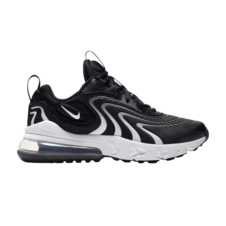 Nike Air Max 270 React ENG GS 'Black White' — Black/White/Dark Smoke Grey