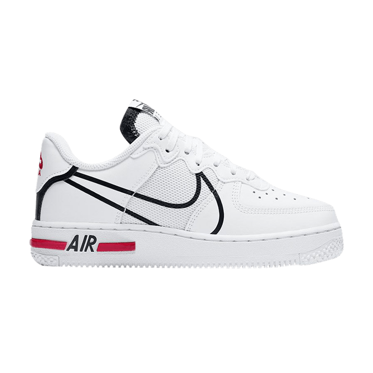 Nike Air Force 1 React GS 'D/MS/X' — White/Black/University Red