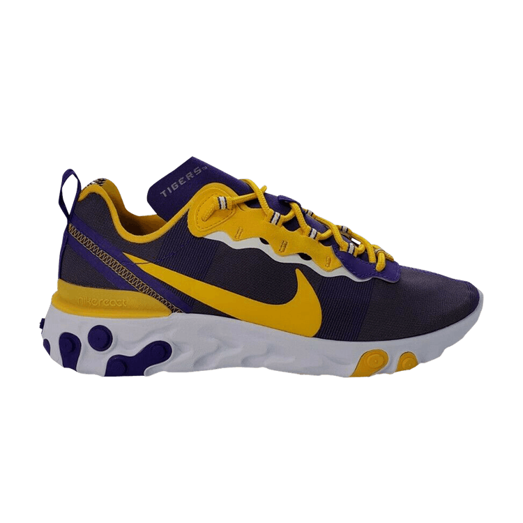 Nike React Element 55 'LSU Tigers' — Court Purple/University Gold/White