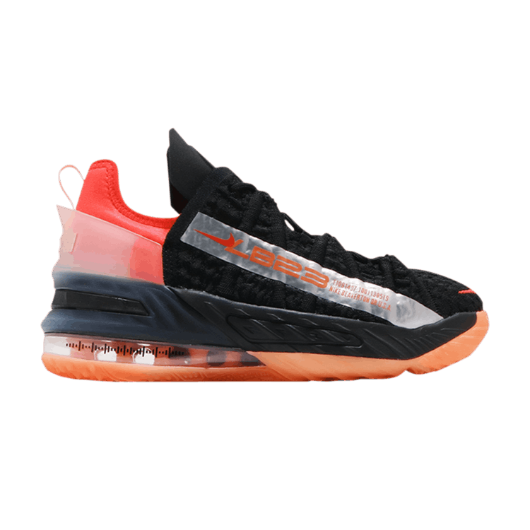 Nike LeBron 18 PS 'Soundwave' — Black/Bright Crimson/Total Orange/Volt