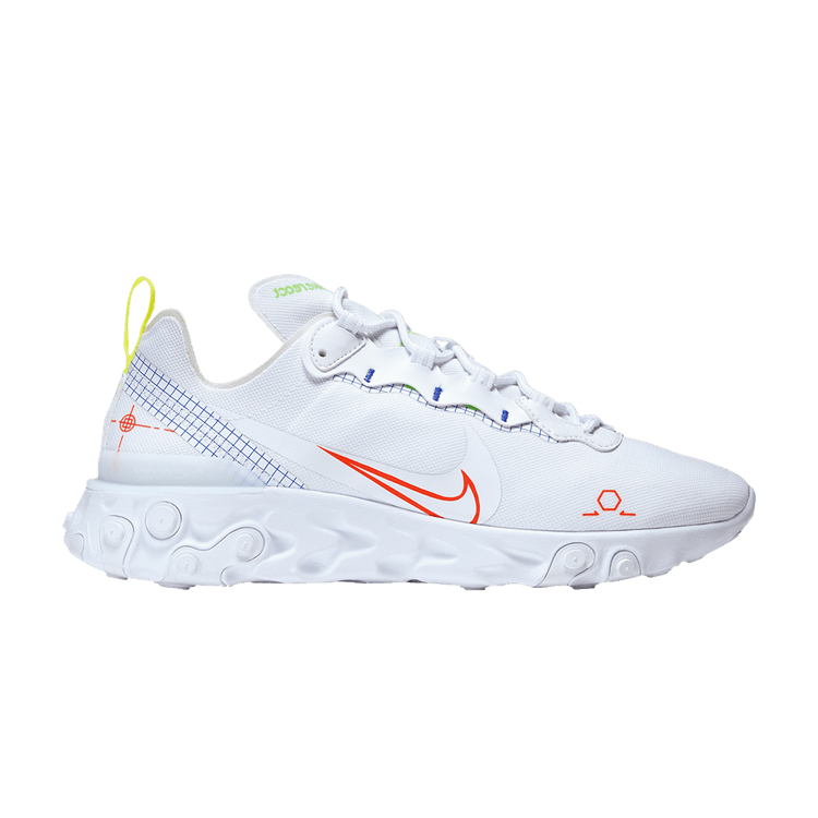 Nike React Element 55 'Schematic' — White/Racer Blue/Green Strike/Laser Crimson